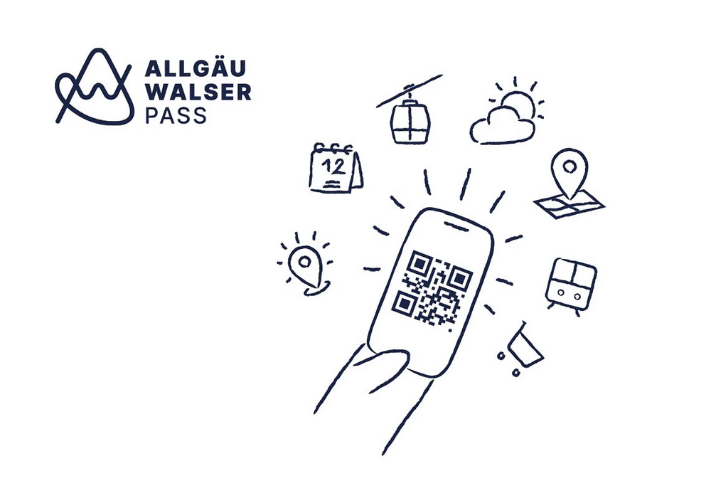 Allgäu-Walser-Pass - dgitaler Gästepass im Kleinwalsertal und Allgäu am Smartphone AW-Pass Grafik-Teaser