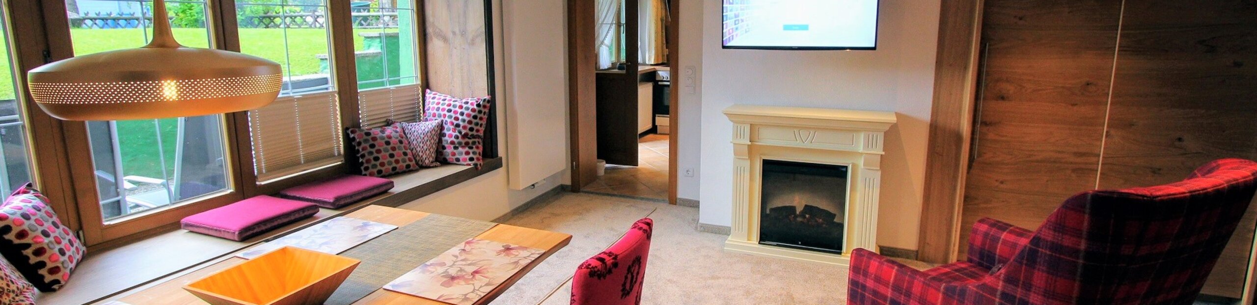 Pension Gatterhof Riezlern Kleinwalsertal Ferienwohnung Nr.:6 Wohnen mit Panoramafenster